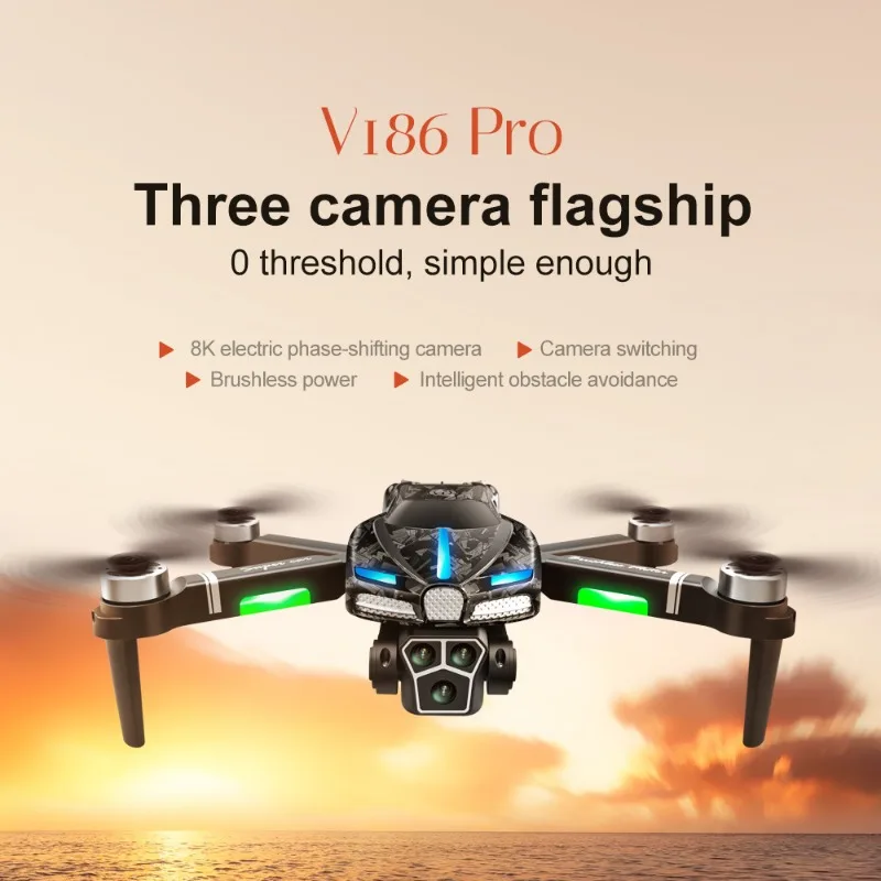 New V186 Pro Drone Professiona - Drone Gimbal 2 Axis recension och pris